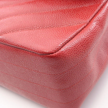 CHANEL Shoulder Bag Bias Stitch Red Leather Bias Stitch Chain Shoulder Women