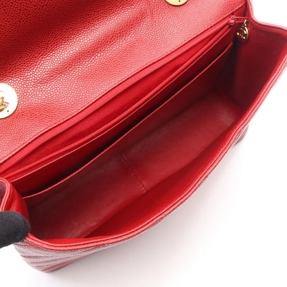 CHANEL Shoulder Bag Bias Stitch Red Leather Bias Stitch Chain Shoulder Women