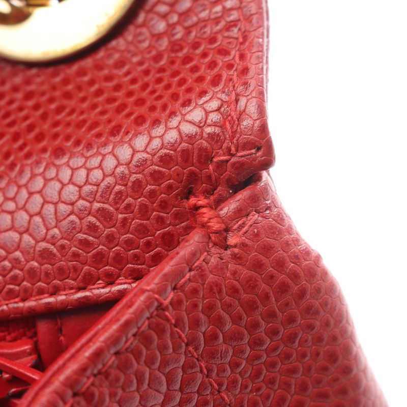 CHANEL Shoulder Bag Bias Stitch Red Leather Bias Stitch Chain Shoulder Women