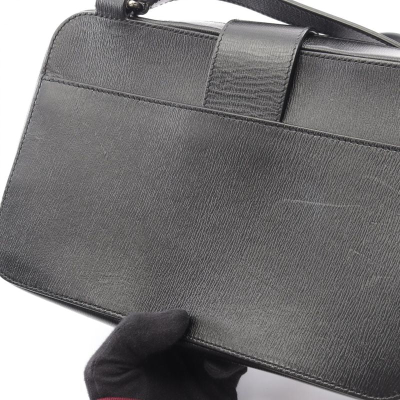 BALENCIAGA Shoulder Bag Tuck 637881 Black Leather Tuck Shoulder Bag Women's