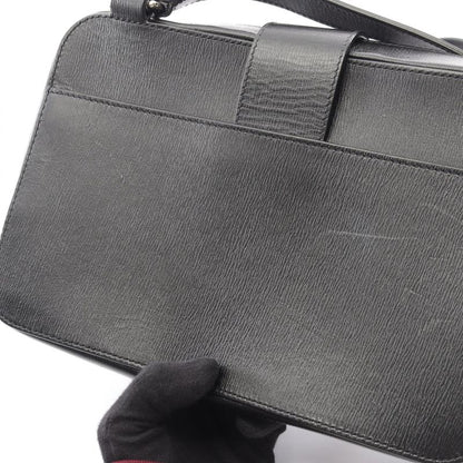 BALENCIAGA Shoulder Bag Tuck 637881 Black Leather Tuck Shoulder Bag Women's