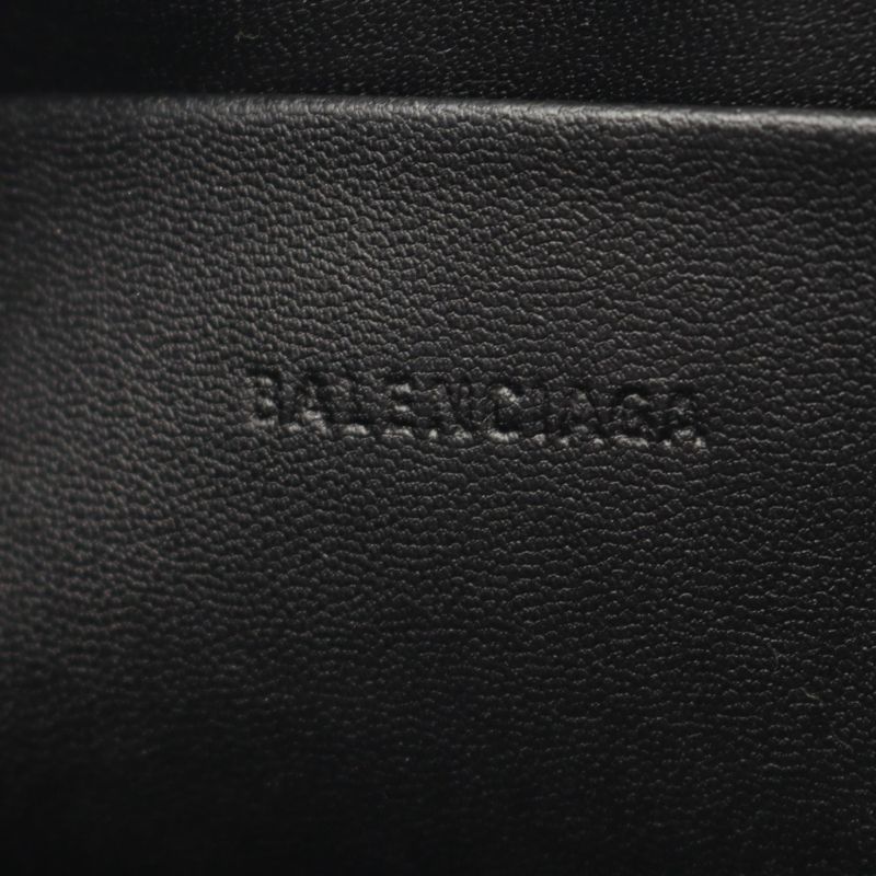 BALENCIAGA Shoulder Bag Tuck 637881 Black Leather Tuck Shoulder Bag Women's