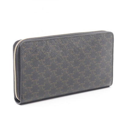 CELINE Round Long Wallet Triomphe Large Zip Wallet 10b55 2BQ3 38NO Black Others