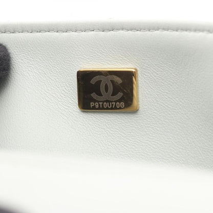 CHANEL Shoulder Bag Matelasse Light Gray Leather Matelasse Small Flap Chain