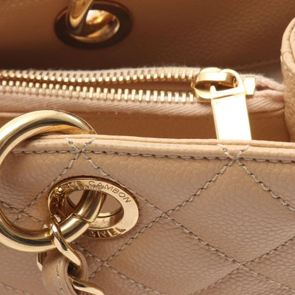 CHANEL Tote Bag Matelasse Grand Shopping GST A50995 Beige Leather GST Chain