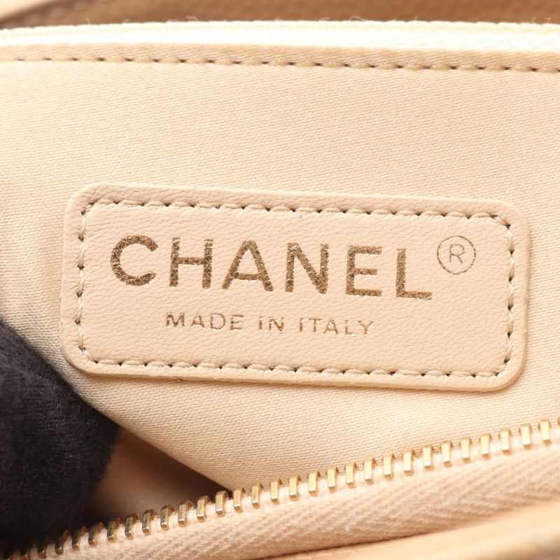 CHANEL Tote Bag Matelasse Grand Shopping GST A50995 Beige Leather GST Chain