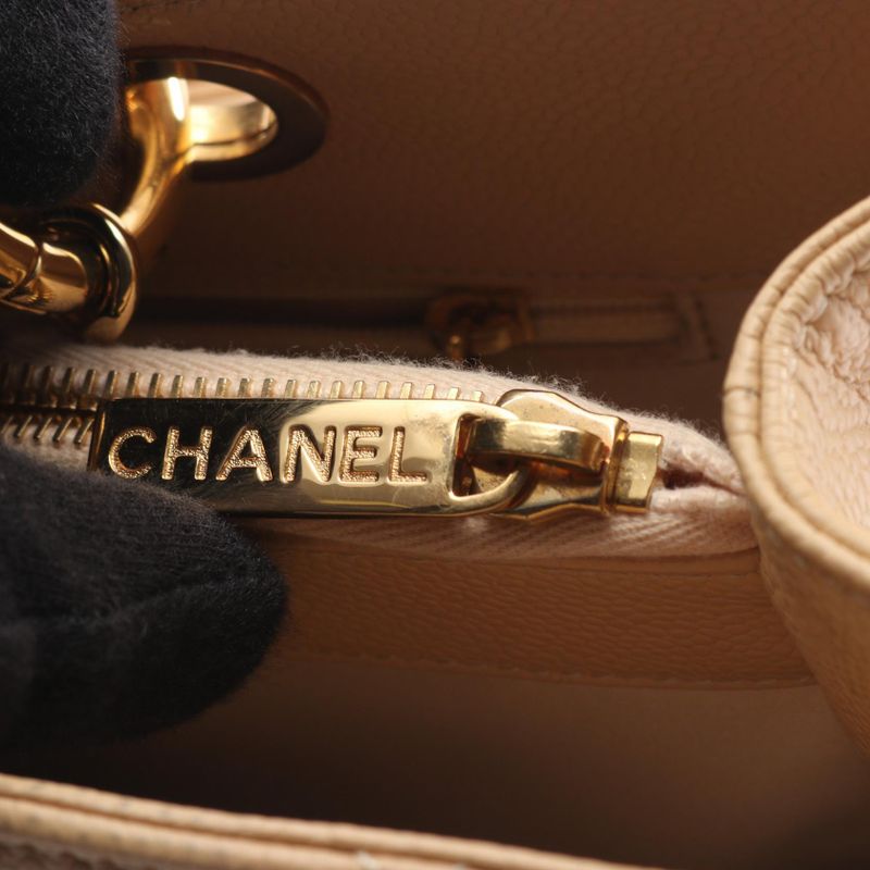 CHANEL Tote Bag Matelasse Grand Shopping GST A50995 Beige Leather GST Chain