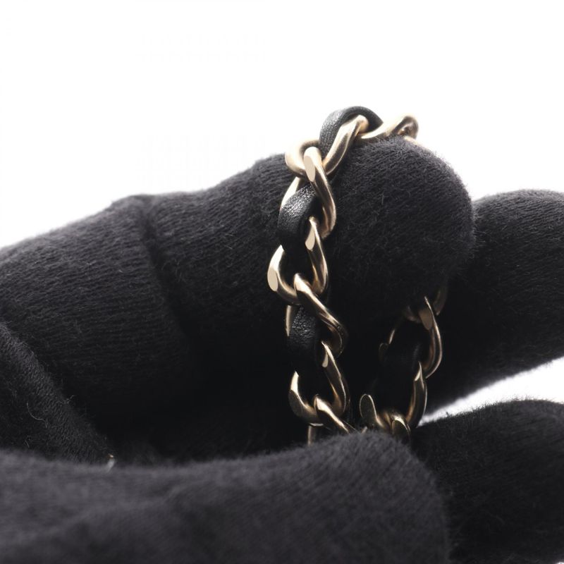 CHANEL Shoulder Bag Coco Mark As2313 Black Lambskin Bucket Drawstring Chain