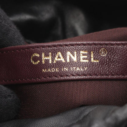 CHANEL Shoulder Bag Coco Mark As2313 Black Lambskin Bucket Drawstring Chain