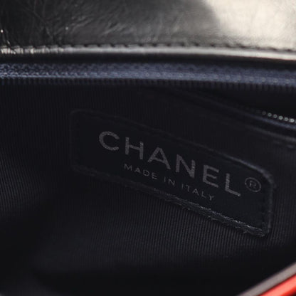 CHANEL Shoulder Bag Matelasse Tricolor Black Navy Red Leather Matelasse