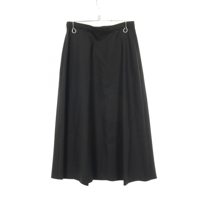 Christian DIOR Skirt D Uniforme Pleated Black Wool Skirt Women's