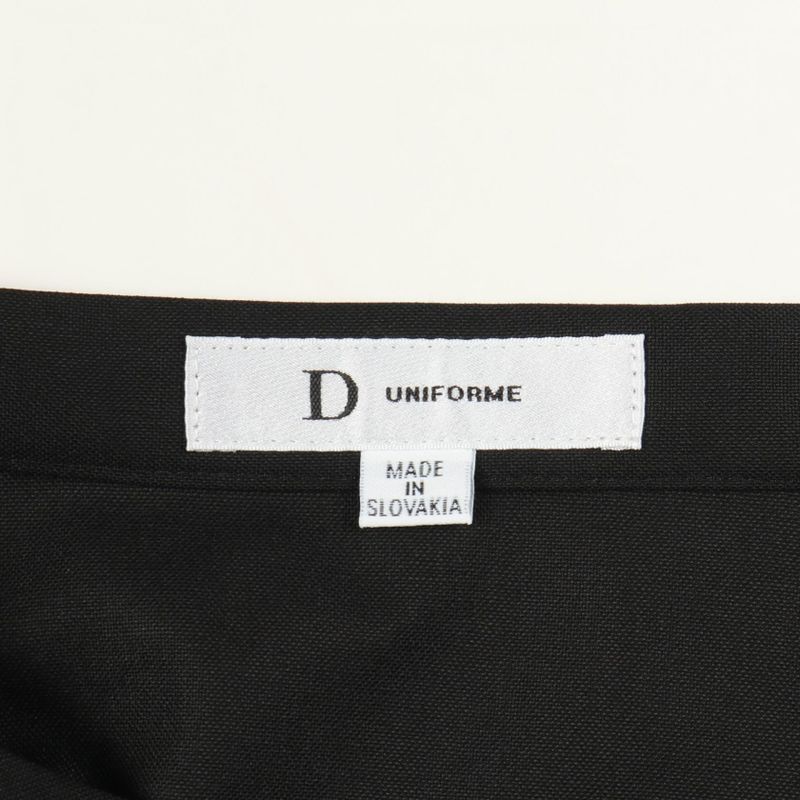 Christian DIOR Skirt D Uniforme Pleated Black Wool Skirt Women's