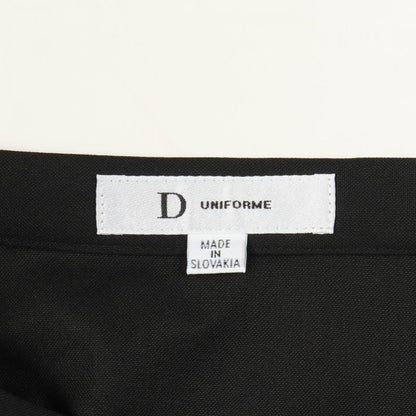 Christian DIOR Skirt D Uniforme Pleated Black Wool Skirt Women's