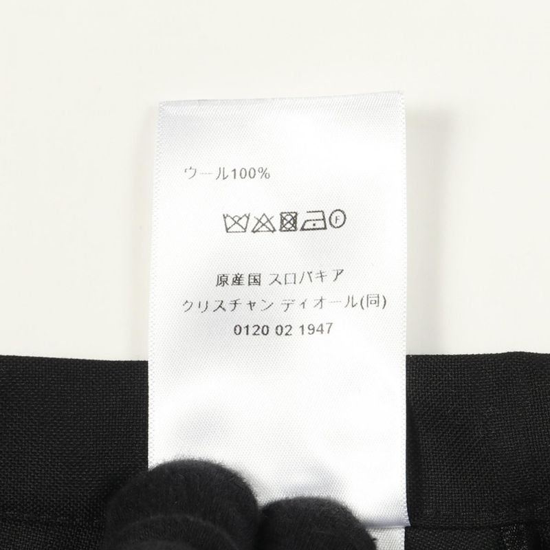 Christian DIOR Skirt D Uniforme Pleated Black Wool Skirt Women's