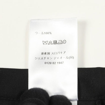 Christian DIOR Skirt D Uniforme Pleated Black Wool Skirt Women's