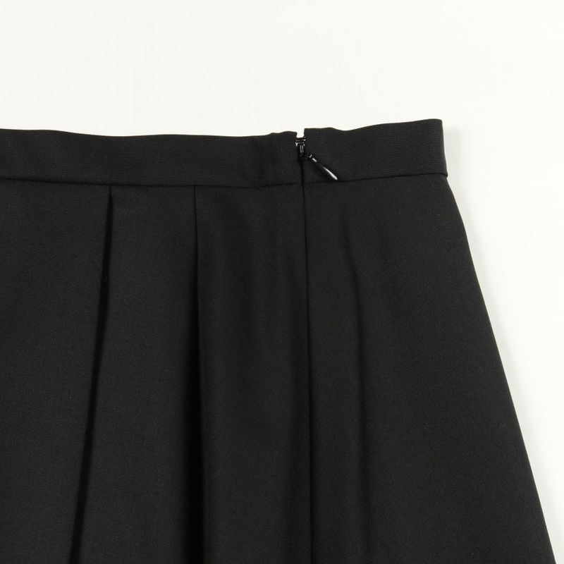 Christian DIOR Skirt D Uniforme Pleated Black Wool Skirt Women's