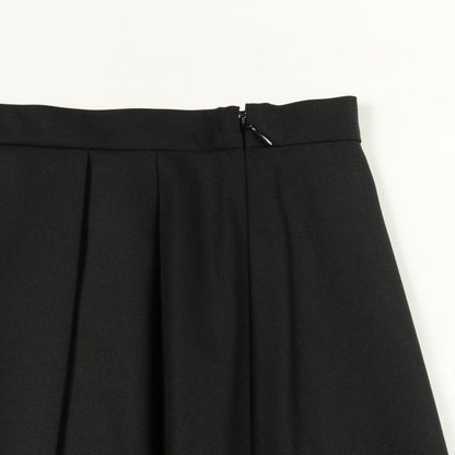 Christian DIOR Skirt D Uniforme Pleated Black Wool Skirt Women's