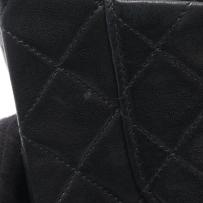 CHANEL Shoulder Bag Matelasse W Flap Black Lambskin Matelasse Double Flap Chain