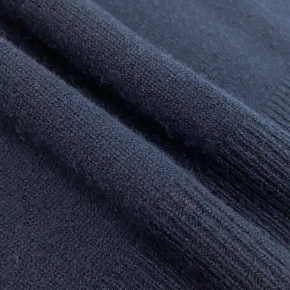 Celine Contrast Knit Dress Knee Length Wool Cashmere Blend Long Sleeves