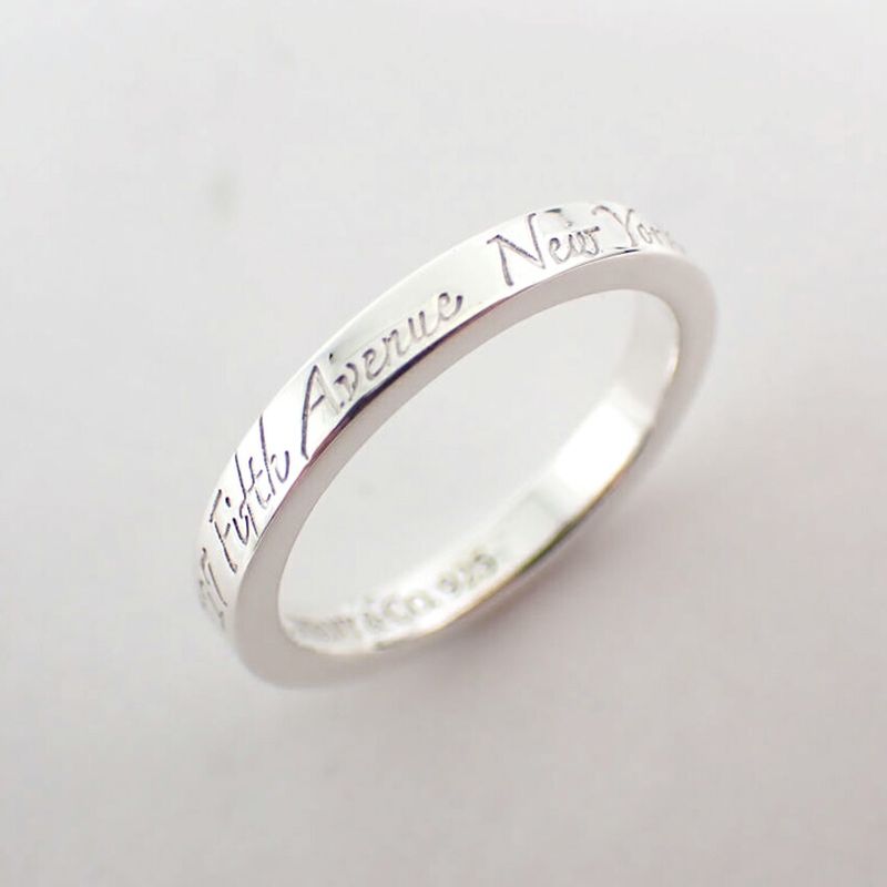 Tiffany & Co 925 Notes Naro Ring No 11 J131-8