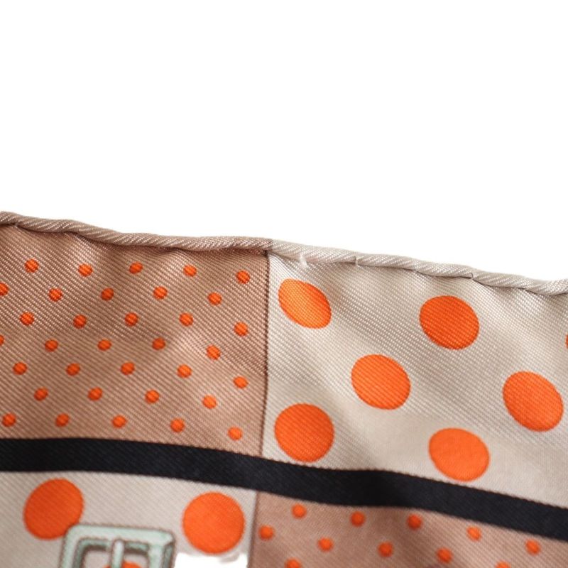 Hermes Carre 45 Gavroche Scarf Clic Clac Silk Brown