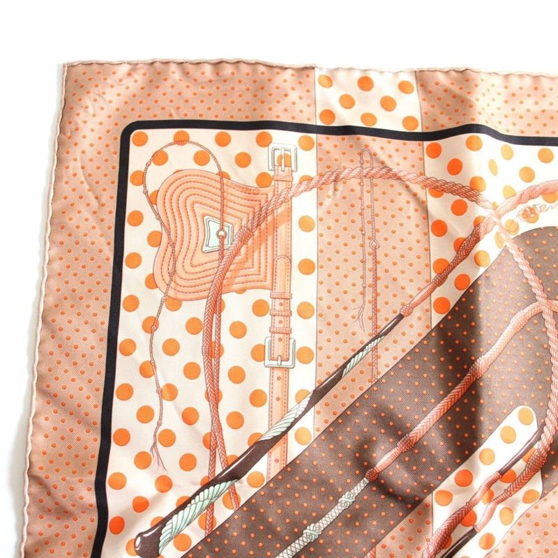 Hermes Carre 45 Gavroche Scarf Clic Clac Silk Brown