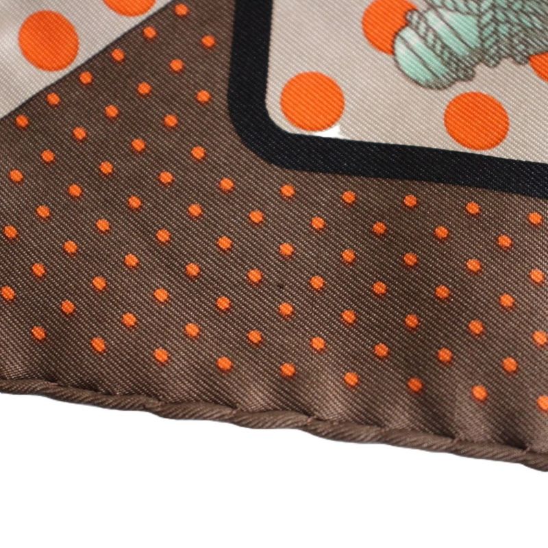 Hermes Carre 45 Gavroche Scarf Clic Clac Silk Brown