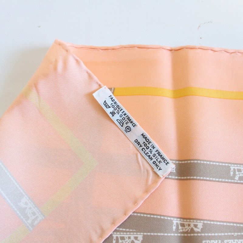 Hermes Carre 45 Scarf Gavroche Bolduc Ribbon Orange