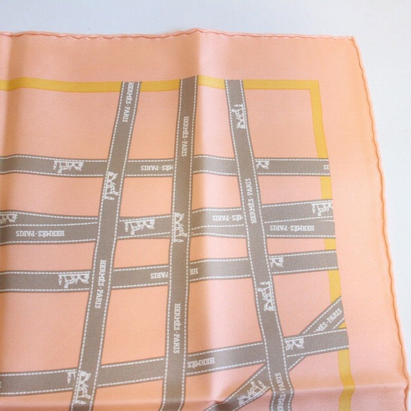 Hermes Carre 45 Scarf Gavroche Bolduc Ribbon Orange