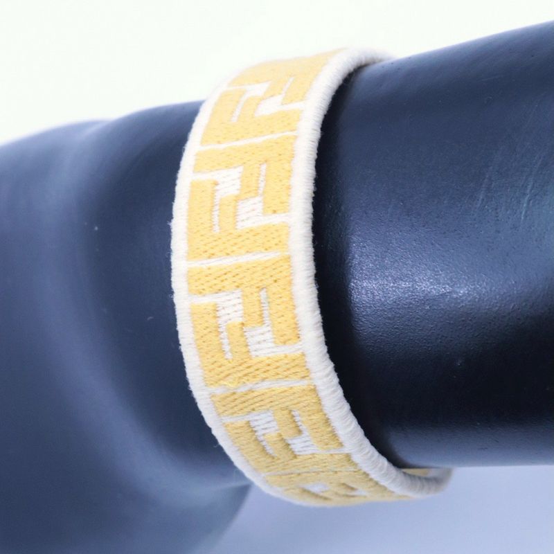 Fendi FF Logo Misanga Bracelet Yellow Yellow Size