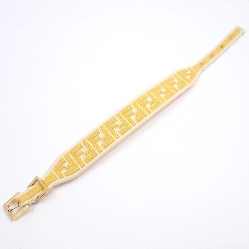Fendi FF Logo Misanga Bracelet Yellow Yellow Size