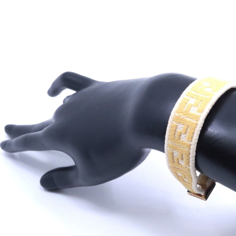 Fendi FF Logo Misanga Bracelet Yellow Yellow Size