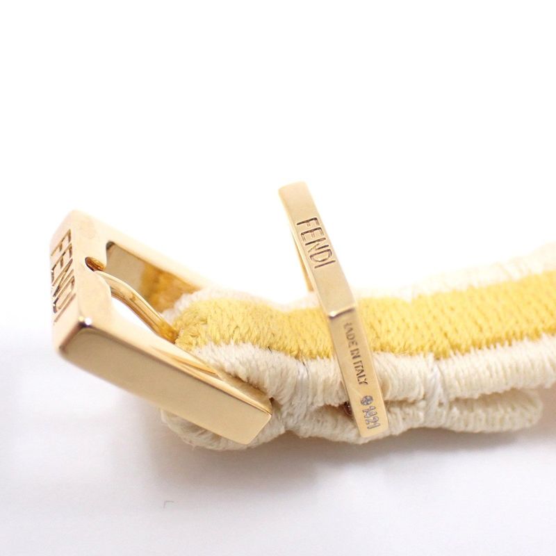Fendi FF Logo Misanga Bracelet Yellow Yellow Size