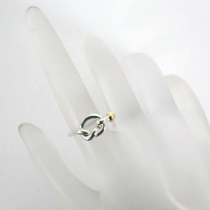 Tiffany & Co Silver-925 750 Love Knot Ring No 7.5 J130-8