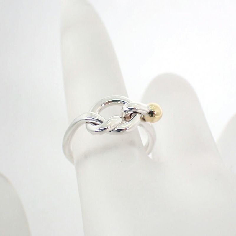 Tiffany & Co Silver-925 750 Love Knot Ring No 7.5 J130-8