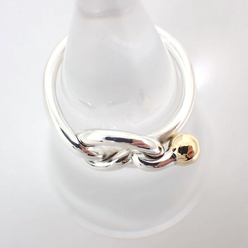 Tiffany & Co Silver-925 750 Love Knot Ring No 7.5 J130-8