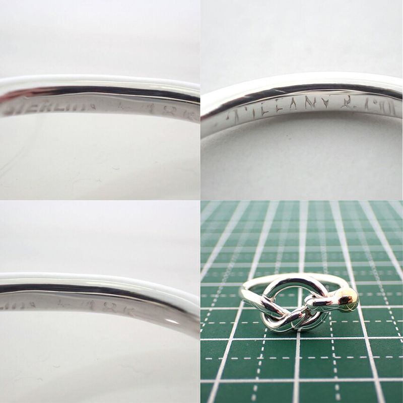 Tiffany & Co Silver-925 750 Love Knot Ring No 7.5 J130-8