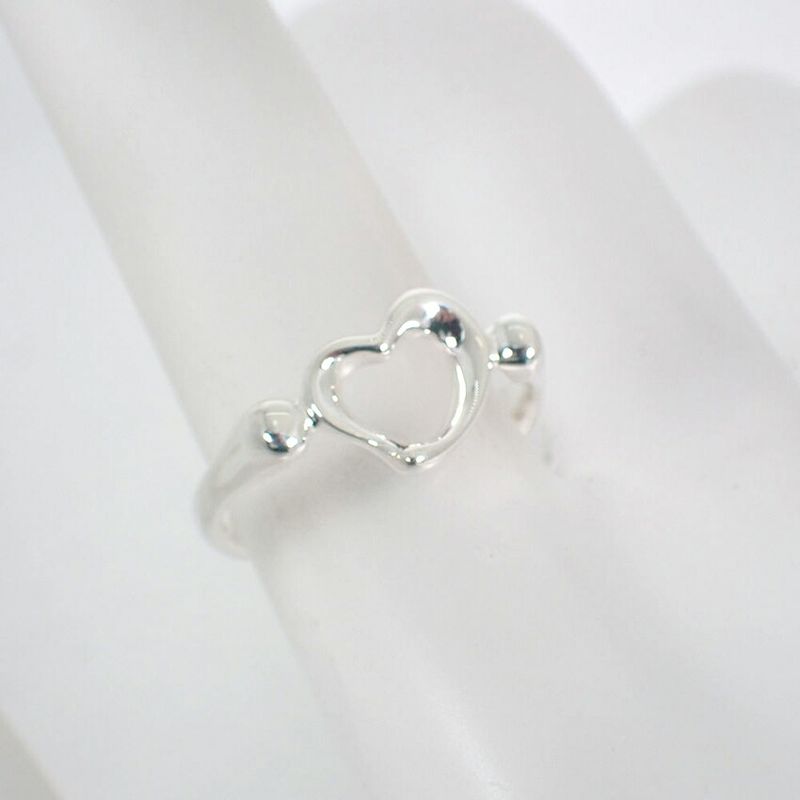 Tiffany & Co Silver-925 Open Heart Ring No 9 J130-4