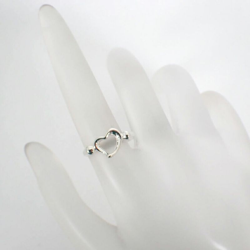 Tiffany & Co Silver-925 Open Heart Ring No 9 J130-4
