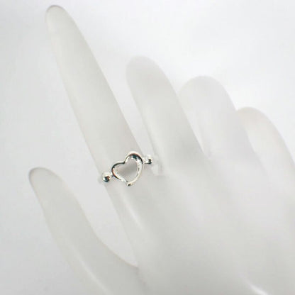 Tiffany & Co Silver-925 Open Heart Ring No 9 J130-4