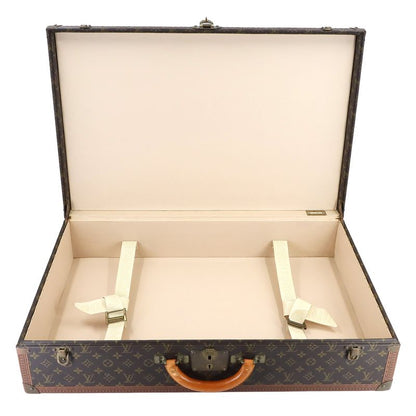 Louis Vuitton Monogram Bisten 75 Trunk Case Bag Brown Gold Hardware