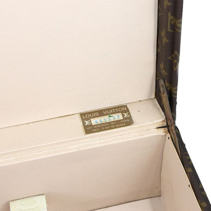 Louis Vuitton Monogram Bisten 75 Trunk Case Bag Brown Gold Hardware