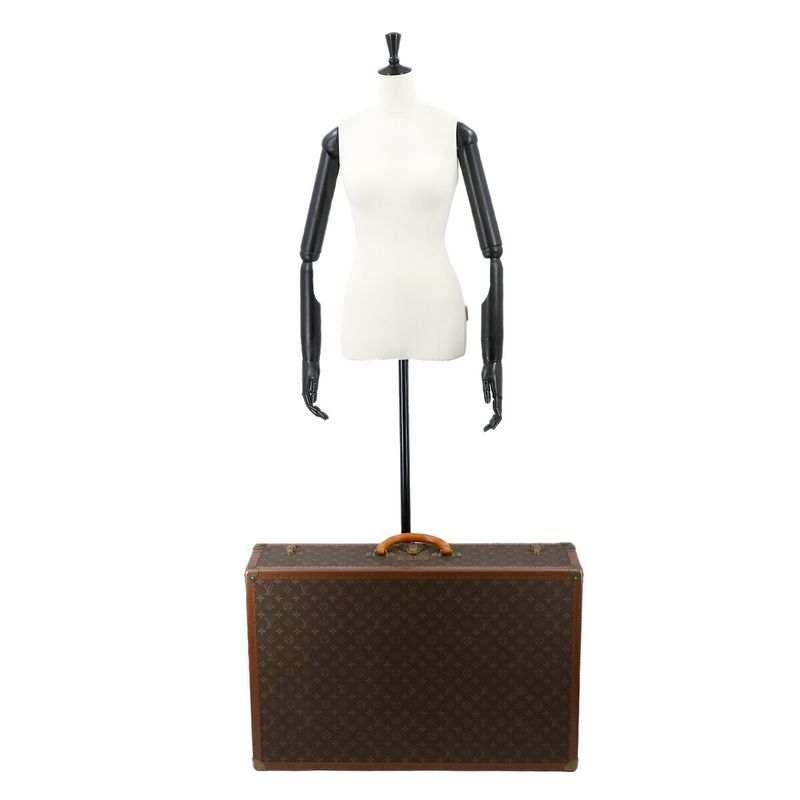 Louis Vuitton Monogram Bisten 75 Trunk Case Bag Brown Gold Hardware