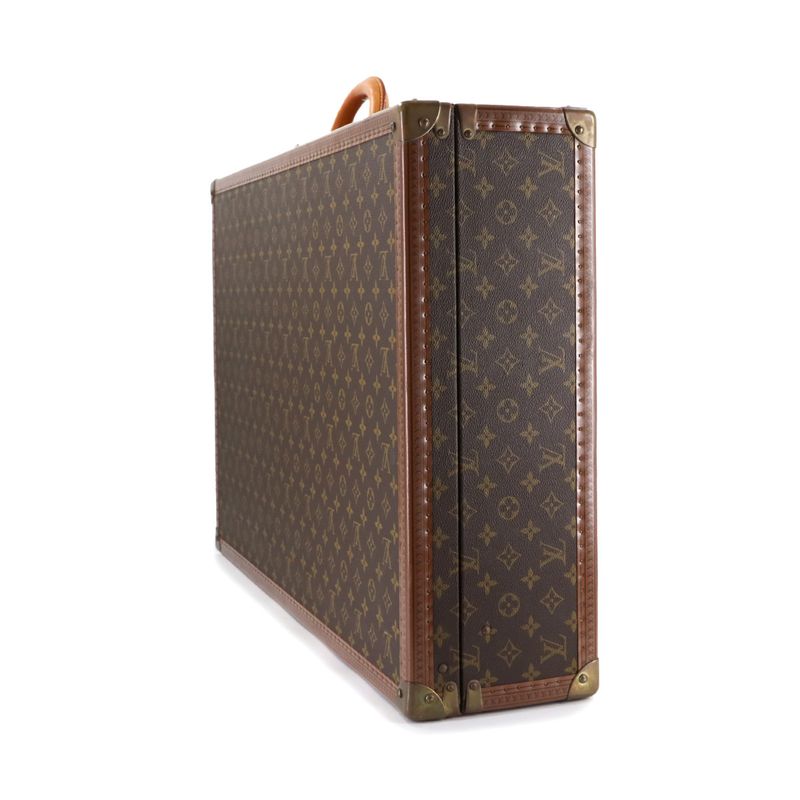 Louis Vuitton Monogram Bisten 75 Trunk Case Bag Brown Gold Hardware
