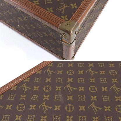 Louis Vuitton Monogram Bisten 75 Trunk Case Bag Brown Gold Hardware