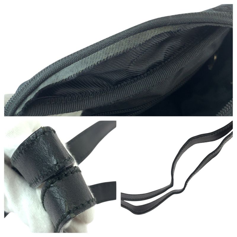 GUCCI Black Silver Hardware GG Canvas Leather 018.1612 Shoulder Bag Messenger