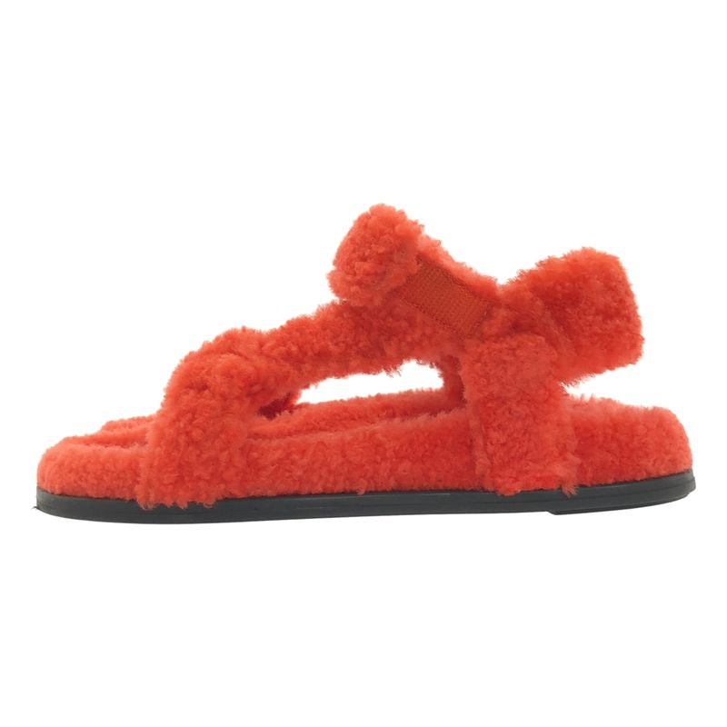 FENDI | Sheep Fur Boa Sandal Boa Strap Sandals | 36 | Red | Ladies