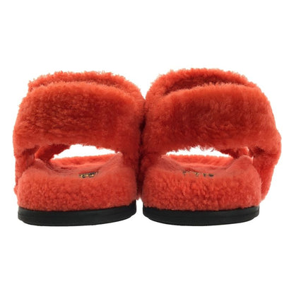 FENDI | Sheep Fur Boa Sandal Boa Strap Sandals | 36 | Red | Ladies