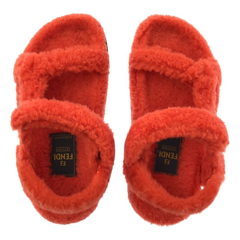 FENDI | Sheep Fur Boa Sandal Boa Strap Sandals | 36 | Red | Ladies