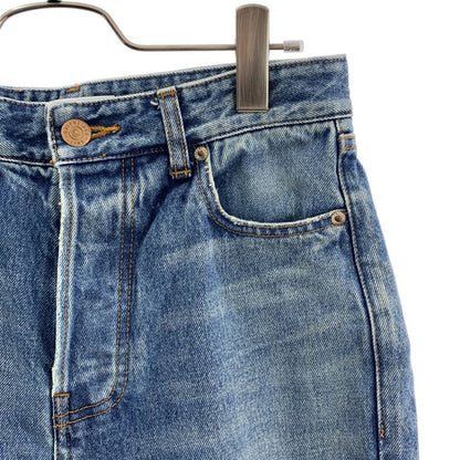 BALENCIAGA | 2021 | Distressed Denim Button Fly Pants | 25 | Indigo | Women's